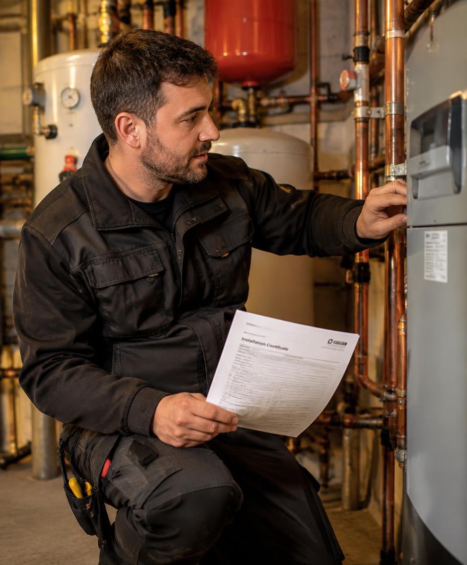Verified contractor servicing plant room equipment